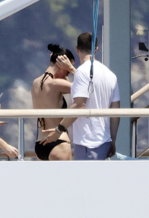 Katy Perry in black bikini on yacht, July 2025 6