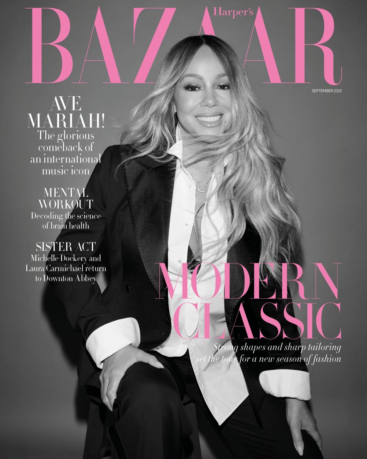 Mariah Carey glam for Harper’s Bazaar UK, Sept 2025