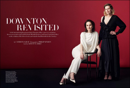 Michelle Dockery and Laura Carmichael in Bazaar UK, Sept 2025 1