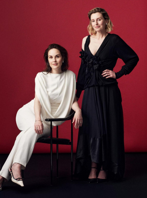Michelle Dockery and Laura Carmichael in Bazaar UK, Sept 2025 3