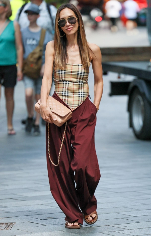 Myleene Klass in Burberry Leaves Smooth Radio, July 2025