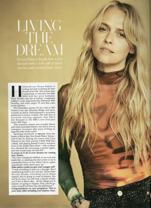 Teresa Palmer in elegant look for Hello Magazine, July 2025