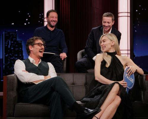Vanessa Kirby pregnant on Kimmel Live, July 2025 2