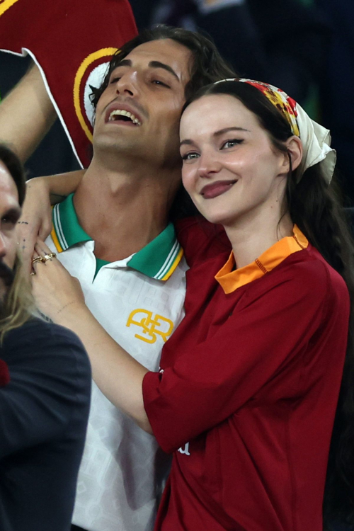Dove Cameron and Damiano David at Serie A opener, August 2025
