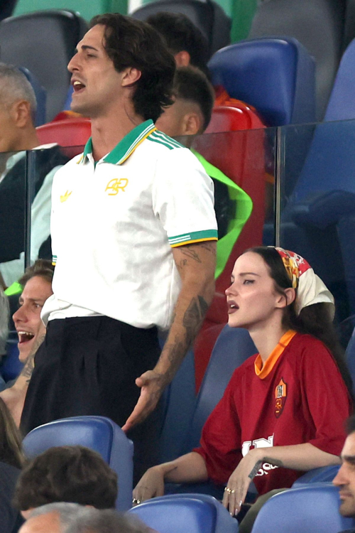 Dove Cameron and Damiano David at Serie A opener, August 2025 1