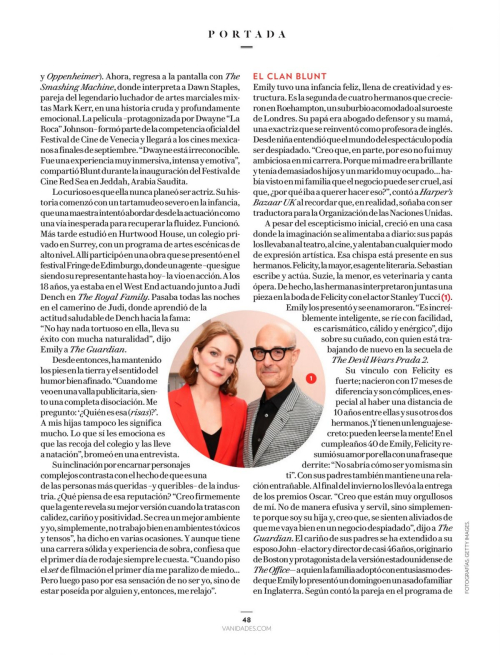 Emily Blunt in Vanidades Mexico, September 2025 4