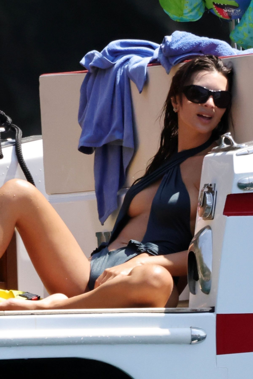 Emily Ratajkowski in Swimsuit at a Pool Positano, August 2025 2