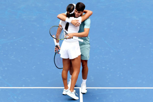 Emma Raducanu & Carlos Alcaraz US Open doubles, August 2025 1