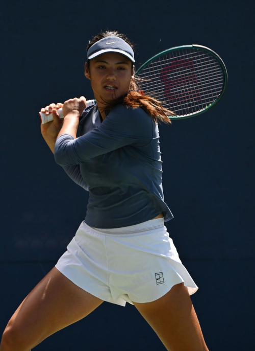 Emma Raducanu practices at US Open New York, August 2025