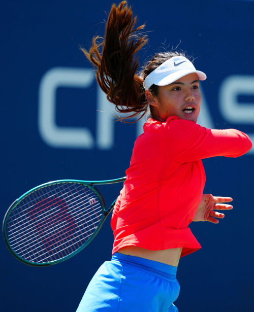 Emma Raducanu trains at US Open New York, August 2025