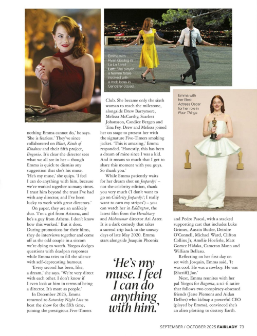 Emma Stone Fairlady Magazine, Sept/Oct 2025 2