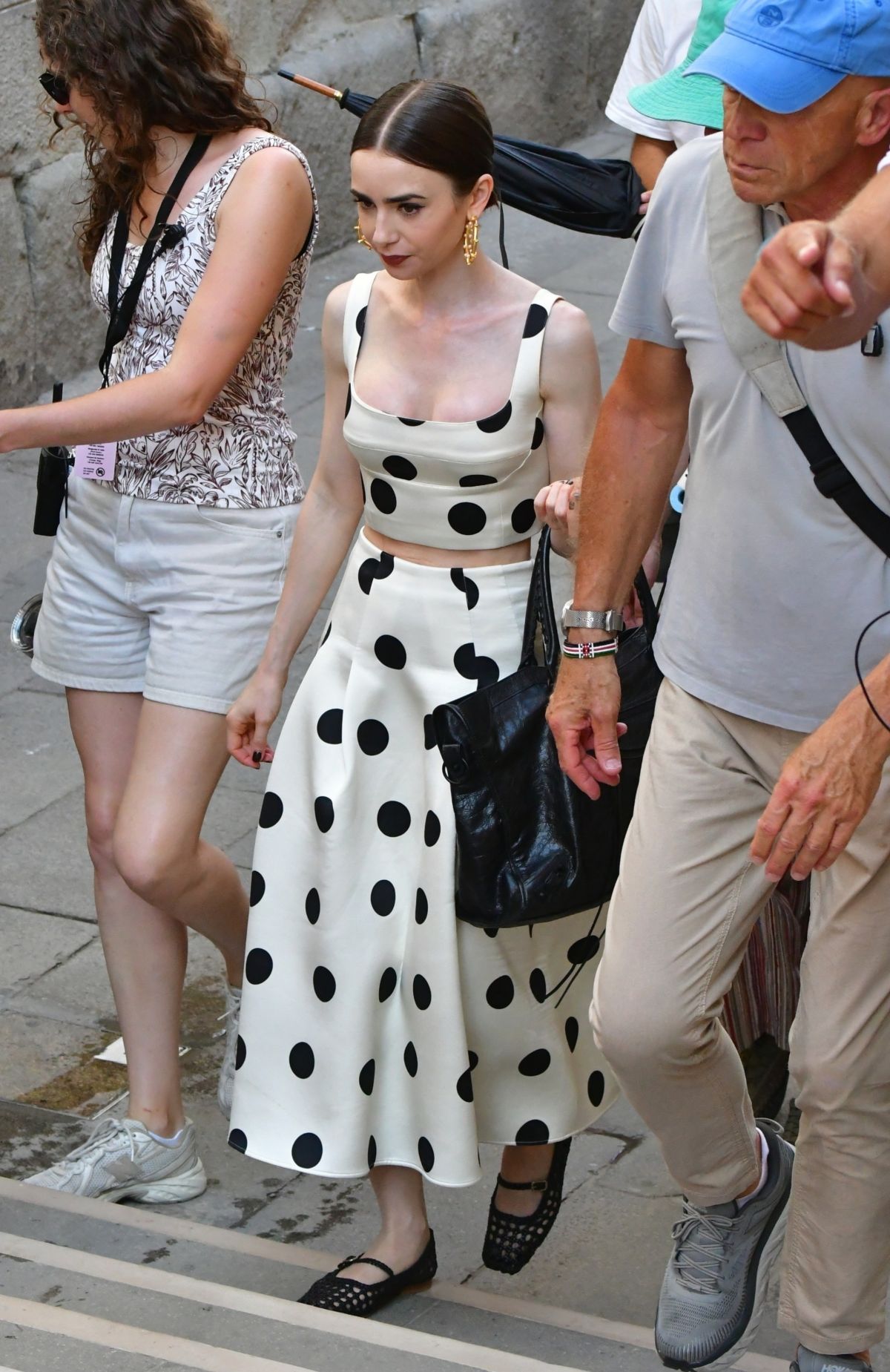 Lily Collins Emily in Paris set Venice, August 2025