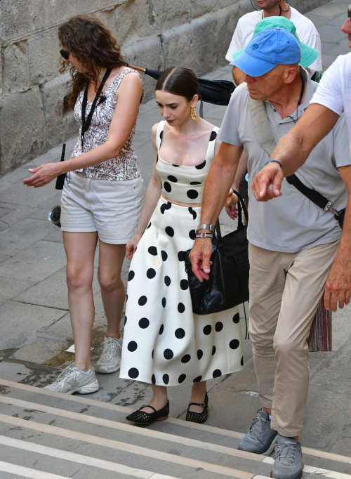 Lily Collins Emily in Paris set Venice, August 2025 9