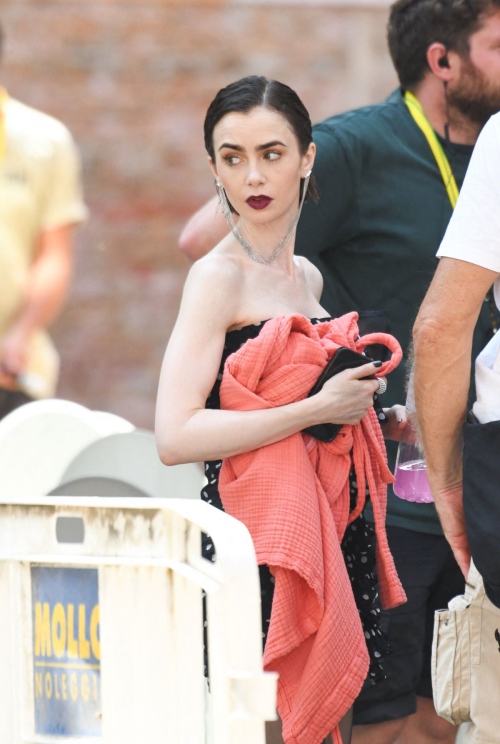 Lily Collins on Emily in Paris set Venice, August 2025 2
