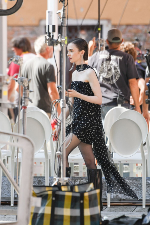 Lily Collins on Emily in Paris set Venice, August 2025 6