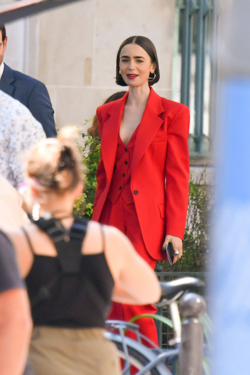 Lily Collins on Set of Emily in Paris, August 2025 5