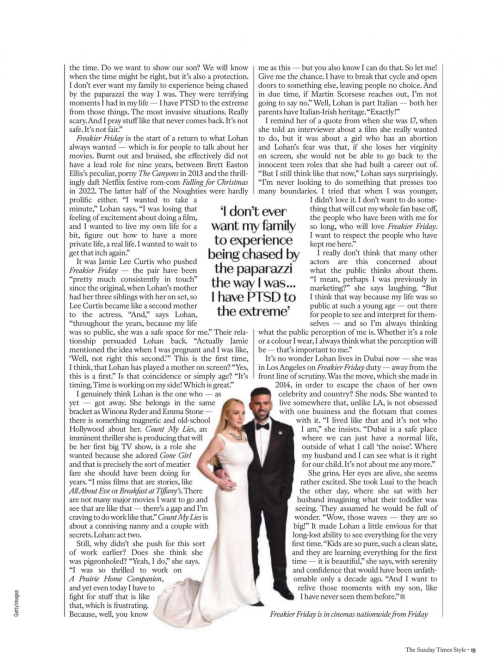 Lindsay Lohan classic glam in Sunday Times, August 2025 1