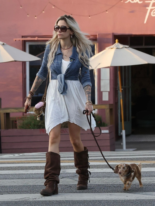 Paris Jackson out with dog in Los Angeles, August 2025