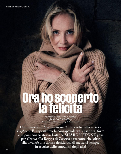 Sharon Stone Grazia Italy feature, August 2025 13