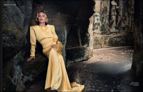 Sharon Stone Grazia Italy feature, August 2025 2