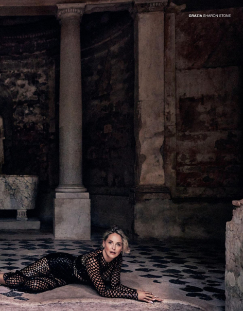 Sharon Stone Grazia Italy feature, August 2025 4