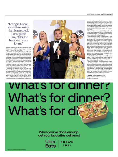 Alicia Vikander London Standard, September 2025 2