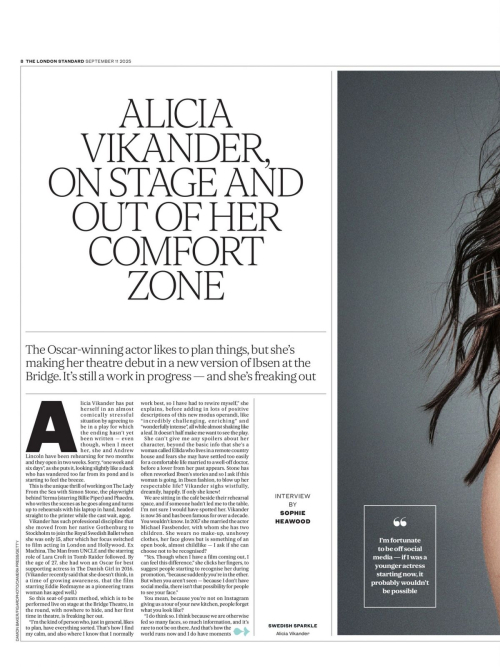 Alicia Vikander London Standard, September 2025 5