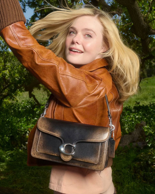 Elle Fanning for Coach handbag campaign, Fall 2025