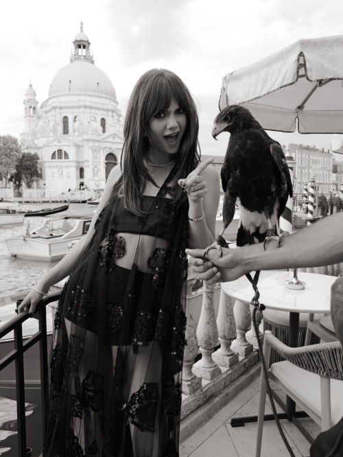 Emilia Jones black and white photoshoot Venice, August 2025